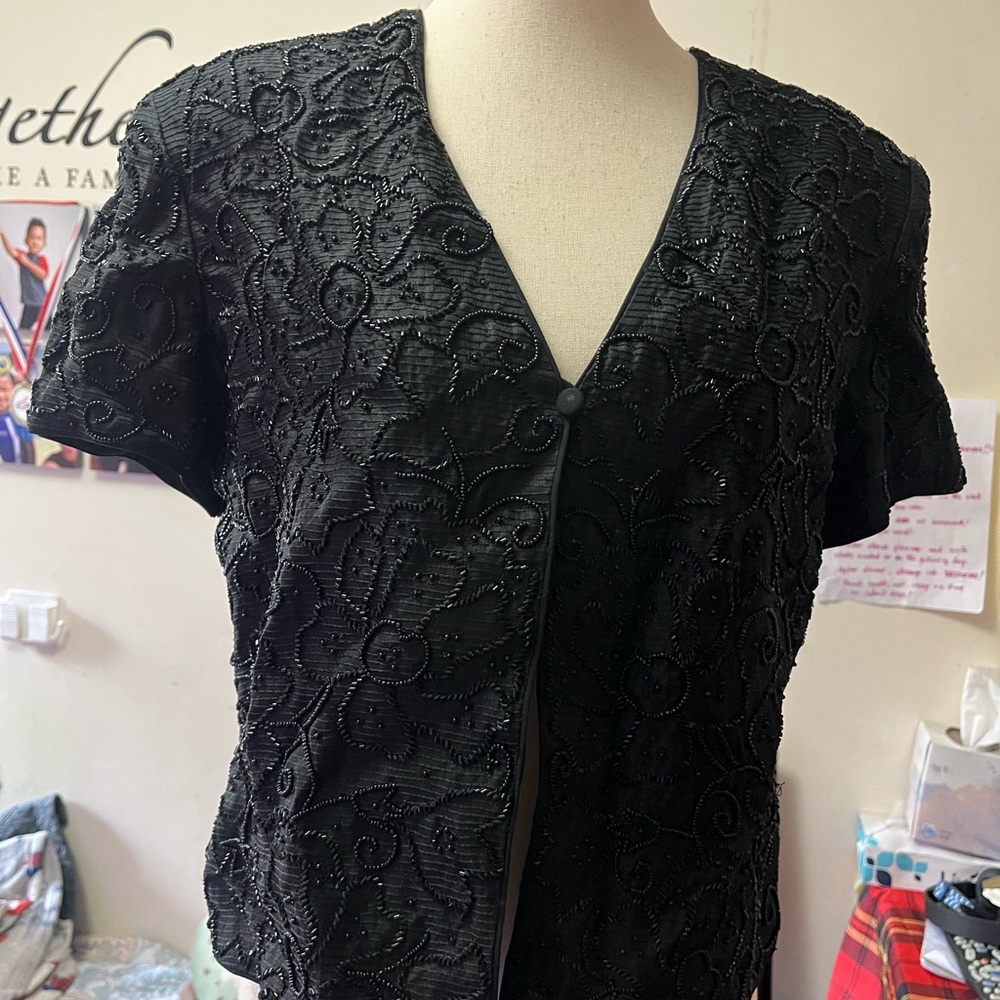 Elegant Giorgio Armani Collection Beaded sleeve top